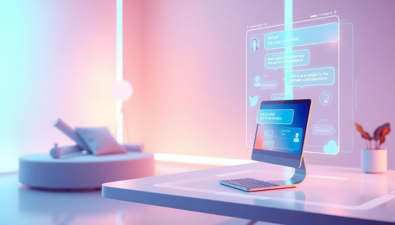 AI slut interface showcasing intimate conversations in a futuristic digital environment.