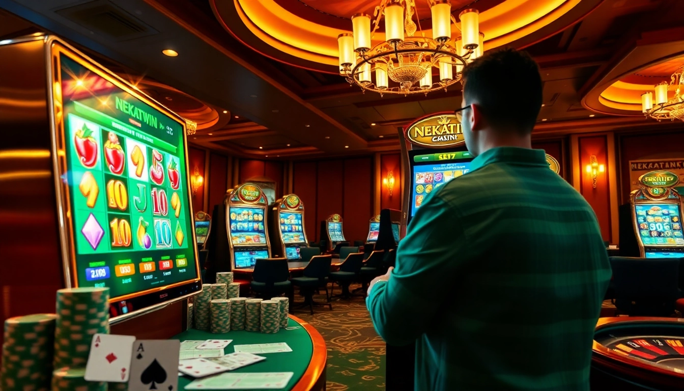 Experience thrilling wins at NEKATWIN with vibrant slot machines and casino excitement.