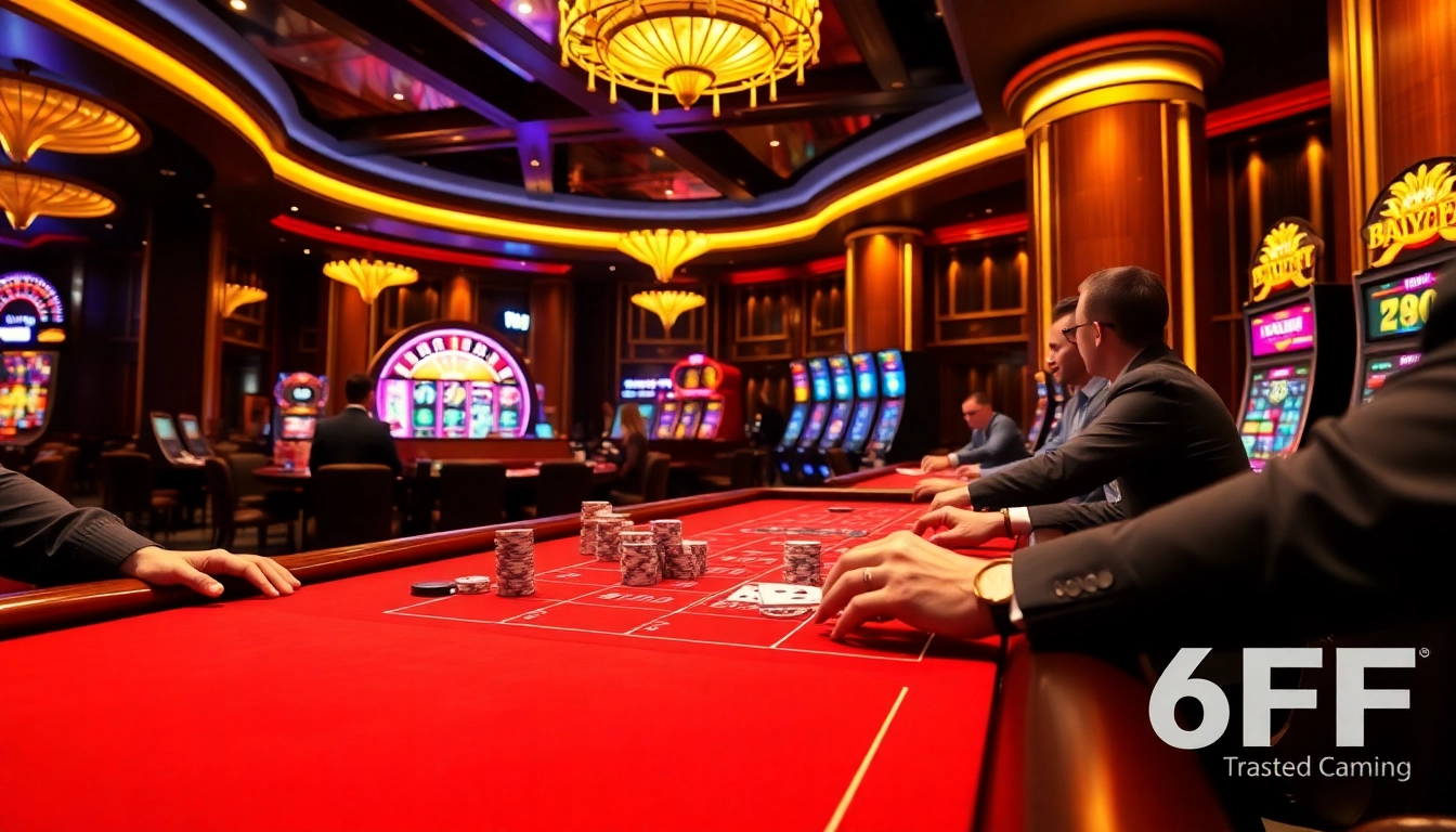 Experience thrilling gameplay at 6FF with vibrant casino tables and dynamic slot machines.