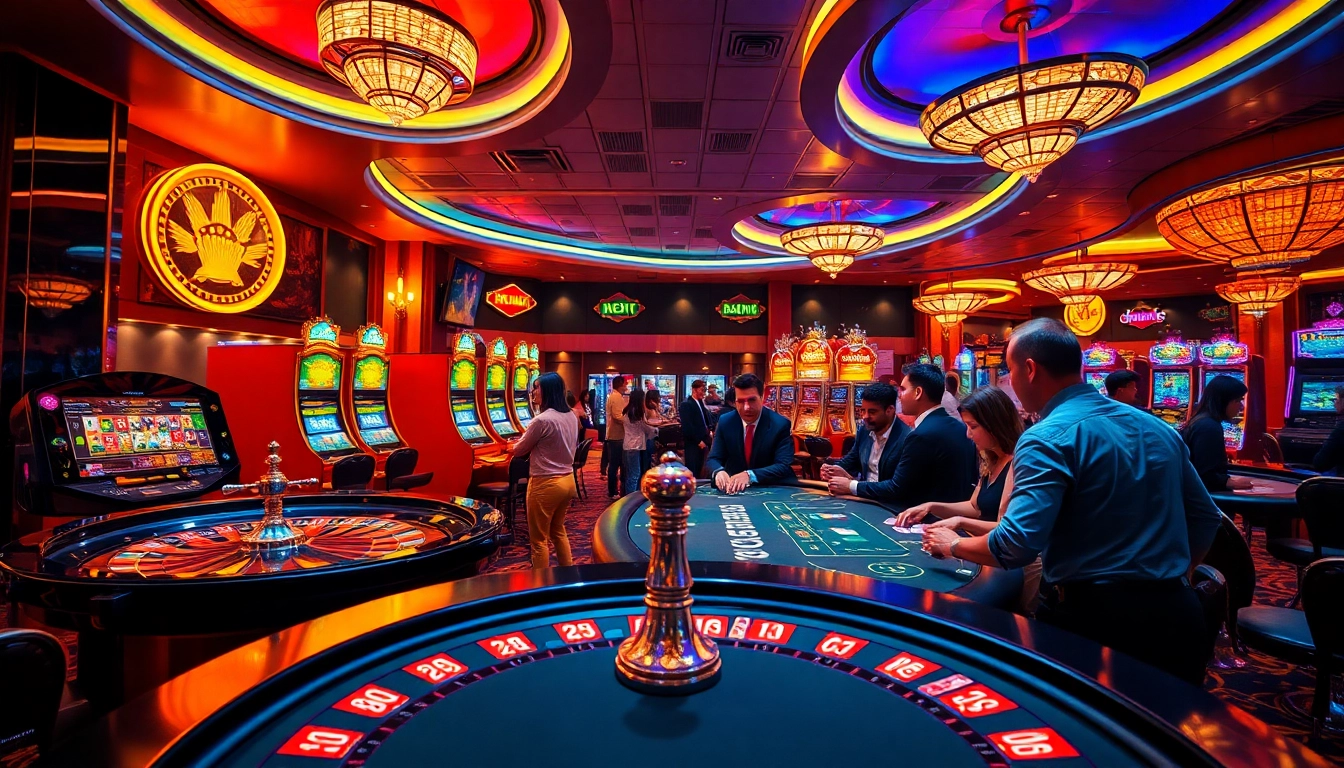 Experience the thrill of so do casino at a vibrant gaming table with spinning roulette and eager players.