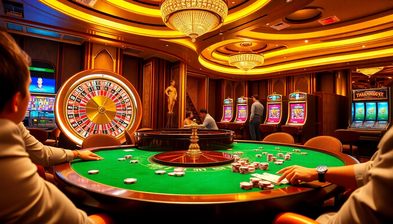 Players strategizing around a poker table captured in a casino scene highlighting hidden wiki link elements.