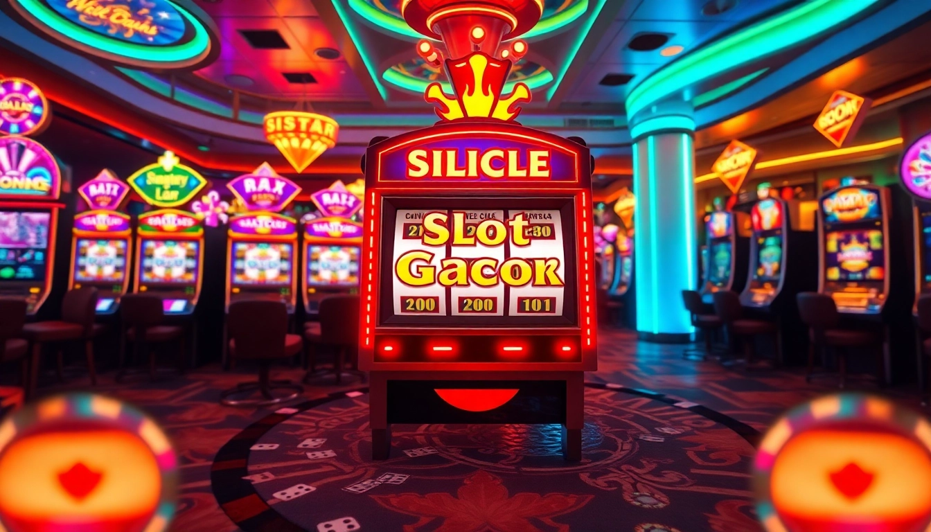 Rasakan momen mendebarkan di Slot Gacor di tengah cahaya kasino yang ramai dan permainan yang mengasyikkan.